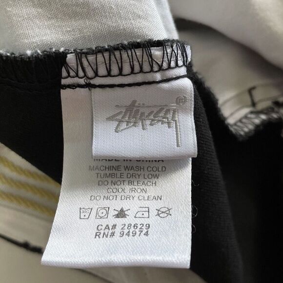 STUSSY Womens Black Flat Front Cropped Pants Wide-Leg Sz 29 - Picture 6 of 7